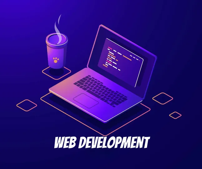 Modern laptop with code editor displaying responsive web design